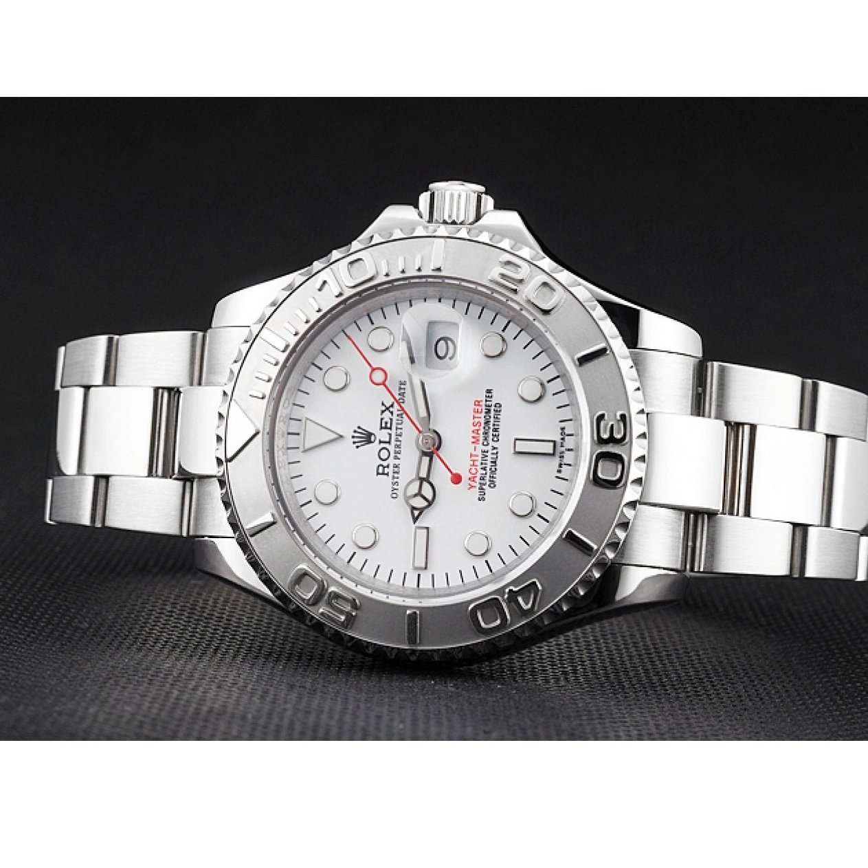 AAA replica watch Swiss Rolex Staniless Steel White Yacht-Master Bracelet Case Dial And 0718